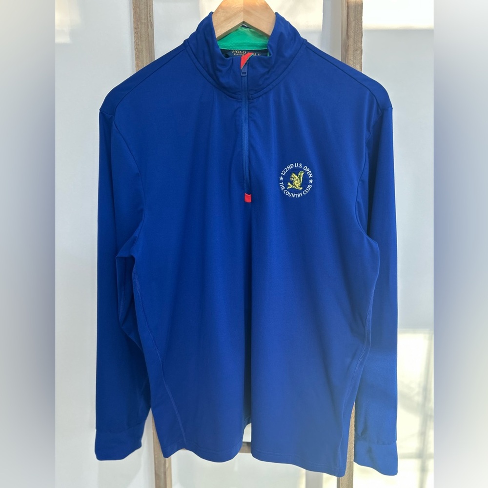 2022 US Open 122nd The Country Club Polo Golf Ralph Lauren Blue 1/4 Zip Size M